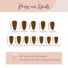 image:imageBABALAL Press on Nails Almond Medium Fake Nails Brown Tortoise French Tip Glue ons Gold Chrome Sun Star Design 3D Handmade 24Pcs Glossy Acrylic False NailsCNB108