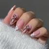 image:imageBABALAL Press on Nails Almond Medium Fake Nails Brown Tortoise French Tip Glue ons Gold Chrome Sun Star Design 3D Handmade 24Pcs Glossy Acrylic False NailsCNB115