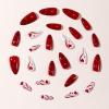 image:imageBABALAL Press on Nails Almond Medium Fake Nails Brown Tortoise French Tip Glue ons Gold Chrome Sun Star Design 3D Handmade 24Pcs Glossy Acrylic False NailsCNB112