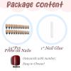image:imageBABALAL Press on Nails Almond Medium Fake Nails Brown Tortoise French Tip Glue ons Gold Chrome Sun Star Design 3D Handmade 24Pcs Glossy Acrylic False NailsCNB103