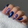 image:imageBABALAL Press on Nails Almond Medium Fake Nails Brown Tortoise French Tip Glue ons Gold Chrome Sun Star Design 3D Handmade 24Pcs Glossy Acrylic False NailsCNB102