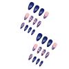 image:imageBABALAL Press on Nails Almond Medium Fake Nails Brown Tortoise French Tip Glue ons Gold Chrome Sun Star Design 3D Handmade 24Pcs Glossy Acrylic False NailsCNB102