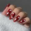 image:imageBABALAL Press on Nails Almond Medium Fake Nails Brown Tortoise French Tip Glue ons Gold Chrome Sun Star Design 3D Handmade 24Pcs Glossy Acrylic False NailsCNB120