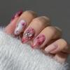 image:imageBABALAL Press on Nails Almond Medium Fake Nails Brown Tortoise French Tip Glue ons Gold Chrome Sun Star Design 3D Handmade 24Pcs Glossy Acrylic False NailsCNB121