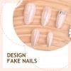 image:imageBABALAL Press on Nails Almond Medium Fake Nails Brown Tortoise French Tip Glue ons Gold Chrome Sun Star Design 3D Handmade 24Pcs Glossy Acrylic False NailsCNB114