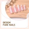 image:imageBABALAL Press on Nails Almond Medium Fake Nails Brown Tortoise French Tip Glue ons Gold Chrome Sun Star Design 3D Handmade 24Pcs Glossy Acrylic False NailsCNB108