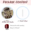 image:imageBABALAL Press on Nails Almond Medium Fake Nails Brown Tortoise French Tip Glue ons Gold Chrome Sun Star Design 3D Handmade 24Pcs Glossy Acrylic False NailsCNB101