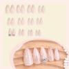 image:imageBABALAL Press on Nails Almond Medium Fake Nails Brown Tortoise French Tip Glue ons Gold Chrome Sun Star Design 3D Handmade 24Pcs Glossy Acrylic False NailsCNB114
