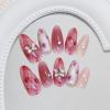 image:imageBABALAL Press on Nails Almond Medium Fake Nails Brown Tortoise French Tip Glue ons Gold Chrome Sun Star Design 3D Handmade 24Pcs Glossy Acrylic False NailsCNB121