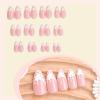 image:imageBABALAL Press on Nails Almond Medium Fake Nails Brown Tortoise French Tip Glue ons Gold Chrome Sun Star Design 3D Handmade 24Pcs Glossy Acrylic False NailsCNB110