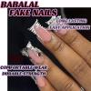image:imageBABALAL Winter Press on Nails  Long Coffin Glue on Nails Black White Acrylic Snowflake Design Matte Trendy Fake Nails 24Pcs BallerinaDU001