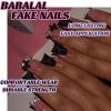 image:imageBABALAL Winter Press on Nails  Long Coffin Glue on Nails Black White Acrylic Snowflake Design Matte Trendy Fake Nails 24Pcs BallerinaDU003