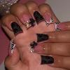 image:imageBABALAL Winter Press on Nails  Long Coffin Glue on Nails Black White Acrylic Snowflake Design Matte Trendy Fake Nails 24Pcs BallerinaDU003