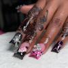 image:imageBABALAL Winter Press on Nails  Long Coffin Glue on Nails Black White Acrylic Snowflake Design Matte Trendy Fake Nails 24Pcs BallerinaDU007