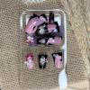 image:imageBABALAL Winter Press on Nails  Long Coffin Glue on Nails Black White Acrylic Snowflake Design Matte Trendy Fake Nails 24Pcs BallerinaDU007