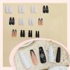 image:imageBABALAL Winter Press on Nails  Long Coffin Glue on Nails Black White Acrylic Snowflake Design Matte Trendy Fake Nails 24Pcs BallerinaDU010