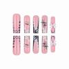 image:imageBABALAL Winter Press on Nails  Long Coffin Glue on Nails Black White Acrylic Snowflake Design Matte Trendy Fake Nails 24Pcs BallerinaDU019