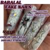 image:imageBABALAL Winter Press on Nails  Long Coffin Glue on Nails Black White Acrylic Snowflake Design Matte Trendy Fake Nails 24Pcs BallerinaDU026