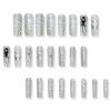 image:imageBABALAL Winter Press on Nails  Long Coffin Glue on Nails Black White Acrylic Snowflake Design Matte Trendy Fake Nails 24Pcs BallerinaDU026