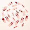 image:imageBABALAL Winter Press on Nails  Long Coffin Glue on Nails Black White Acrylic Snowflake Design Matte Trendy Fake Nails 24Pcs BallerinaDU027