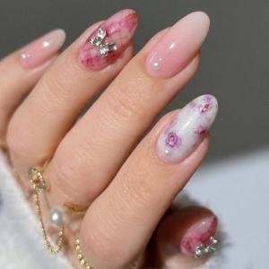 image:imageBABALAL Press on Nails Almond Medium Fake Nails Brown Tortoise French Tip Glue ons Gold Chrome Sun Star Design 3D Handmade 24Pcs Glossy Acrylic False NailsCNB121