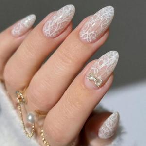 image:imageBABALAL Press on Nails Almond Medium Fake Nails Brown Tortoise French Tip Glue ons Gold Chrome Sun Star Design 3D Handmade 24Pcs Glossy Acrylic False NailsCNB114