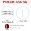 image:imageBABALAL Press on Nails Medium Square Fake Nails  Brown Tortoise Fall Acrylic French Tip Flower amp Polka Dot Print 24Pcs Glossy Full Cover False NailsFNf402colorful