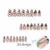 image:imageBABALAL Press on Nails Medium Square Fake Nails  Brown Tortoise Fall Acrylic French Tip Flower amp Polka Dot Print 24Pcs Glossy Full Cover False NailsFNf403cheetahry