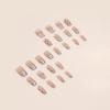 image:imageBABALAL Press on Nails Medium Square Fake Nails  Brown Tortoise Fall Acrylic French Tip Flower amp Polka Dot Print 24Pcs Glossy Full Cover False NailsFNf410