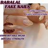 image:imageBABALAL Press on Nails Medium Square Fake Nails  Brown Tortoise Fall Acrylic French Tip Flower amp Polka Dot Print 24Pcs Glossy Full Cover False NailsFNf402gold