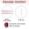 image:imageBABALAL Press on Nails Medium Square Fake Nails  Brown Tortoise Fall Acrylic French Tip Flower amp Polka Dot Print 24Pcs Glossy Full Cover False NailsFNf418