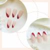 image:imageBABALAL Press on Nails Medium Square Fake Nails  Brown Tortoise Fall Acrylic French Tip Flower amp Polka Dot Print 24Pcs Glossy Full Cover False NailsFNf404red
