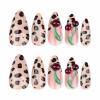 image:imageBABALAL Press on Nails Medium Square Fake Nails  Brown Tortoise Fall Acrylic French Tip Flower amp Polka Dot Print 24Pcs Glossy Full Cover False NailsFNf403cheetahry
