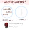 image:imageBABALAL Press on Nails Medium Square Fake Nails  Brown Tortoise Fall Acrylic French Tip Flower amp Polka Dot Print 24Pcs Glossy Full Cover False NailsFNf403cheetahry