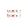 image:imageBABALAL Press on Nails Medium Square Fake Nails  Brown Tortoise Fall Acrylic French Tip Flower amp Polka Dot Print 24Pcs Glossy Full Cover False NailsFNf403