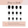 image:imageBABALAL Press on Nails Short Oval Fake Nails Christmas Hat French Tip Glue on Red Glitter Design Bling Xmas Candy Cane Stick on Acrylic False Nails 24Pcs Round Manicure