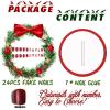 image:imageBABALAL Press on Nails Short Oval Fake Nails Christmas Hat French Tip Glue on Red Glitter Design Bling Xmas Candy Cane Stick on Acrylic False Nails 24Pcs Round Manicure