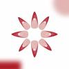 image:imageBABALAL Press on Nails Long Stiletto Fake Nails Ruby Red French Tip Glue on Star Design Acrylic False Nails 24Pcs Almond Glossy Stick onANS202