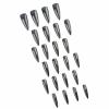 image:imageBABALAL Press on Nails Long Stiletto Fake Nails Ruby Red French Tip Glue on Star Design Acrylic False Nails 24Pcs Almond Glossy Stick onANS203
