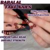 image:imageBABALAL Press on Nails Long Stiletto Fake Nails Ruby Red French Tip Glue on Star Design Acrylic False Nails 24Pcs Almond Glossy Stick onANS204bow