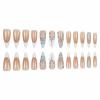 image:imageBABALAL Press on Nails Long Stiletto Fake Nails Ruby Red French Tip Glue on Star Design Acrylic False Nails 24Pcs Almond Glossy Stick onANS205