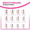 image:imageBABALAL Press on Nails Long Stiletto Fake Nails Ruby Red French Tip Glue on Star Design Acrylic False Nails 24Pcs Almond Glossy Stick onANS217