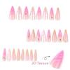 image:imageBABALAL Press on Nails Long Stiletto Fake Nails Ruby Red French Tip Glue on Star Design Acrylic False Nails 24Pcs Almond Glossy Stick onANS217mermaid