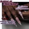 image:imageBABALAL Press on Nails Long Stiletto Fake Nails Ruby Red French Tip Glue on Star Design Acrylic False Nails 24Pcs Almond Glossy Stick onANS224