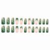 image:imageBABALAL Green Press on Medium Squoval False Nails  French Tip Acrylic Nails 24 Pcs  Gold Design