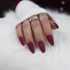 image:imageBABALAL Almond Press on Fake Nails Medium Purple Glitter Glue on Stiletto Acrylic Nails 24Pcs Bling False Nails with Glue