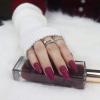 image:imageBABALAL Almond Press on Fake Nails Medium Purple Glitter Glue on Stiletto Acrylic Nails 24Pcs Bling False Nails with Glue