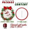 image:imageBABALAL Christmas Press on Nails Long Stiletto Fake Nails Red French Glue on Snowflake Xmas Candy Cane Design 24Pcs Almond Matte Stick on Acrylic False Nails Manicureanxmas10