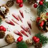 image:imageBABALAL Christmas Press on Nails Long Stiletto Fake Nails Red French Glue on Snowflake Xmas Candy Cane Design 24Pcs Almond Matte Stick on Acrylic False Nails Manicureanxmas10