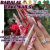 image:imageBABALAL Christmas Press on Nails Long Stiletto Fake Nails Red French Glue on Snowflake Xmas Candy Cane Design 24Pcs Almond Matte Stick on Acrylic False Nails Manicureanxmas10